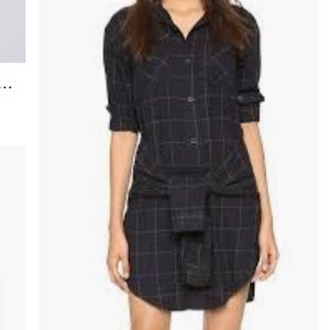 Current / Elliott plaid tie front flannel dress